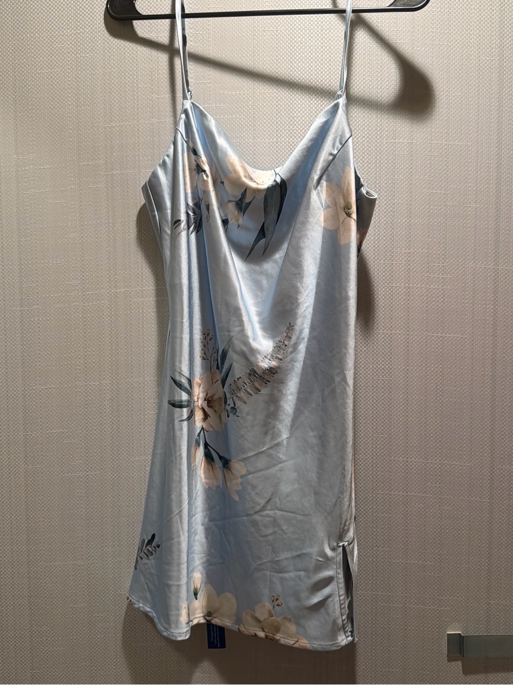 Princess Polly Light Blue Floral Satin Slip Dress